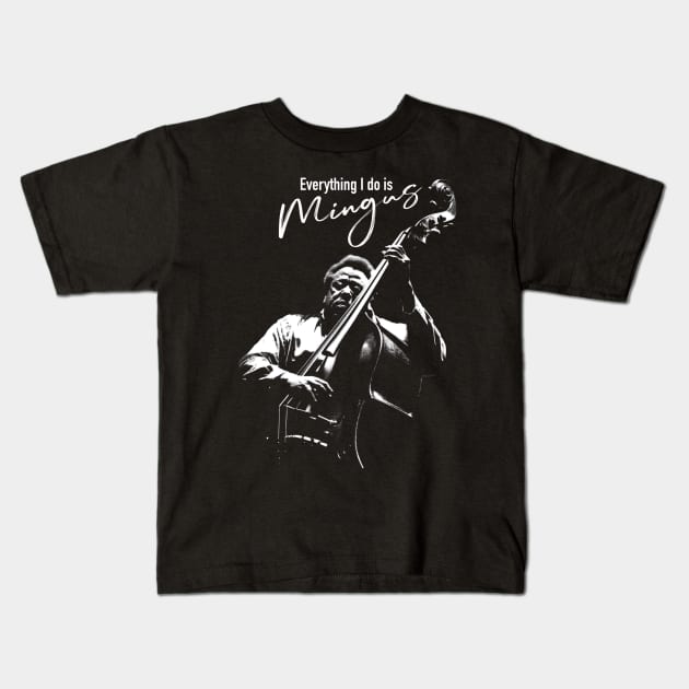 Charles Mingus way silhouette Kids T-Shirt by BAJAJU